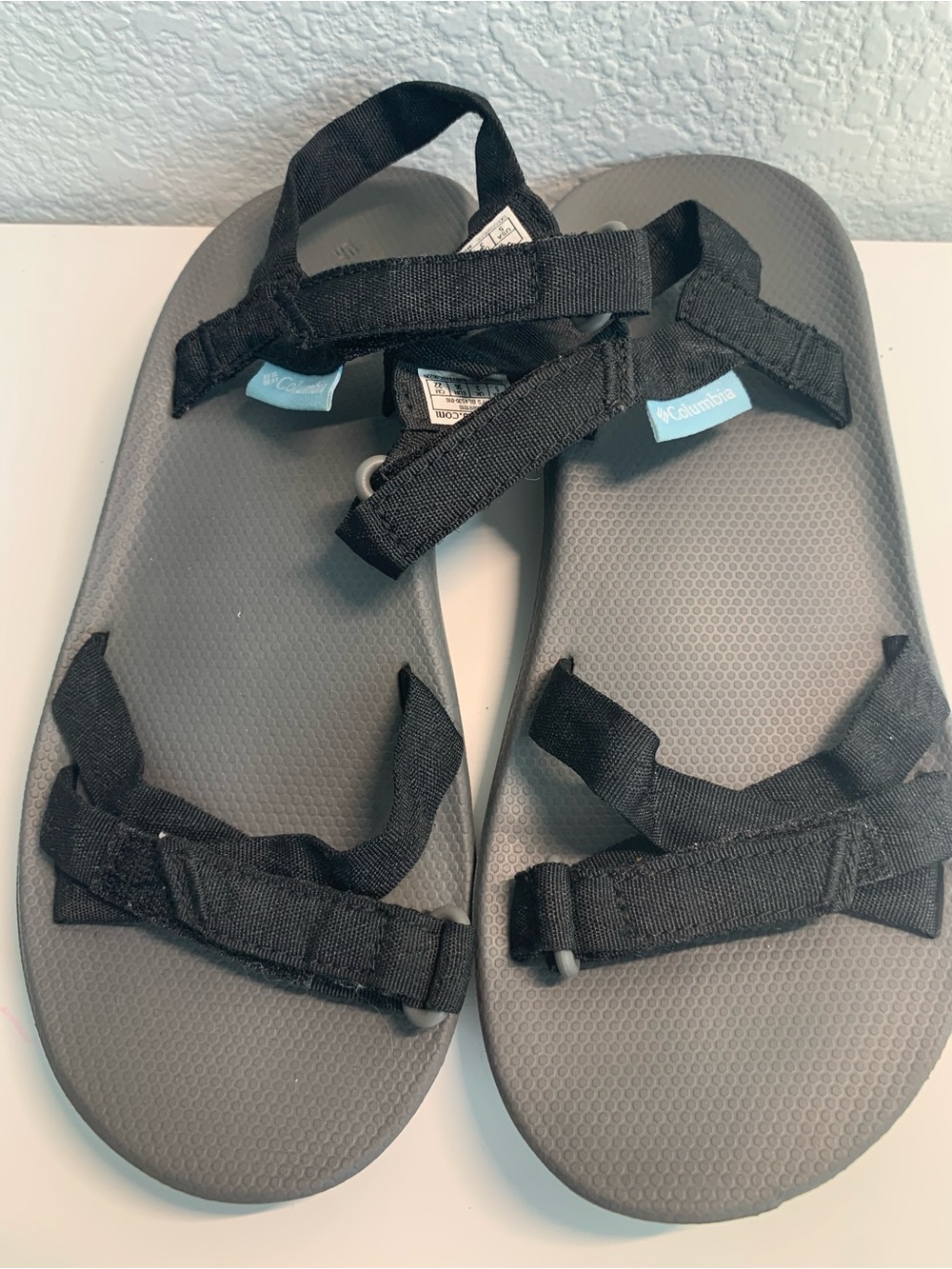 Columbia Black and Gray Kids' Outdoor Strap Sandals